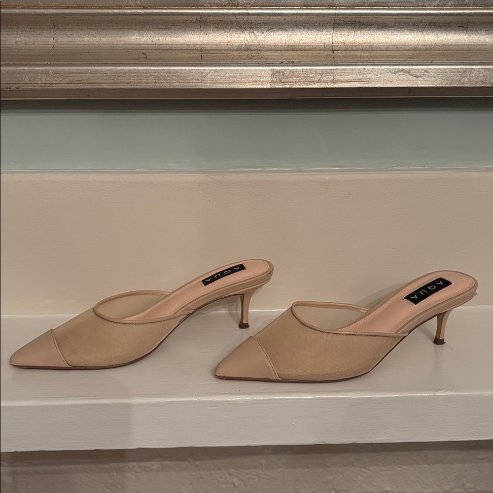 Aqua Beige Mules